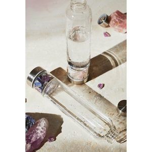 Well Done Crystal, Rose + Clear Quartz Water Bottle NWT Wellness by Anthropologi